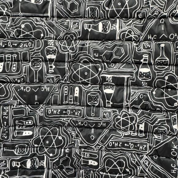 CAT & JACK Science STEM Puffer Jacket Size 3T Kids Black White Lined Hood - Picture 4 of 7